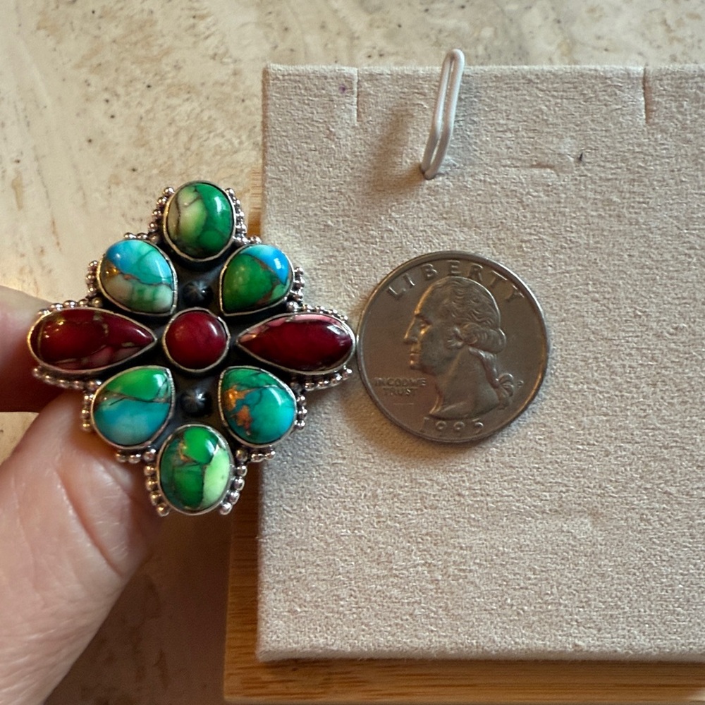 Kingman and Rose Mojave Turquoise Sterling Silver Ring OS - Picture 6 of 6